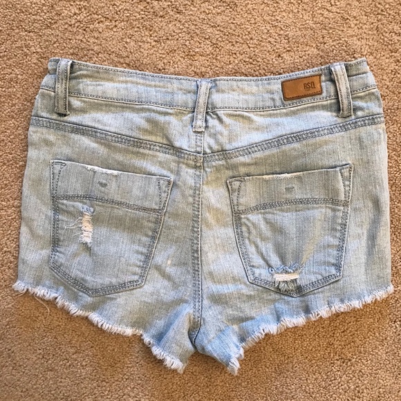 RSQ Distressed Denim Shorts Maui High Rise Cut Off - Picture 3 of 11
